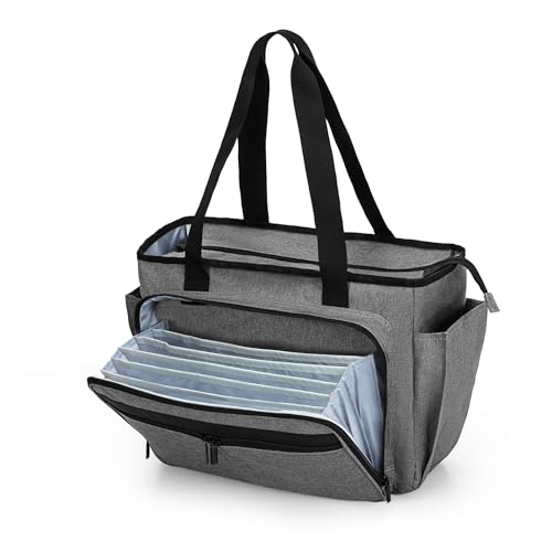 Trunab Lehrertasche mit Erweiterter Aktenordnertasche, Lehrer Arbeitstasche für Damen, Laptoptasche für Büro, Grau von Trunab