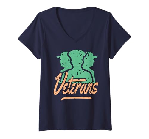Damen Ehrenvolles Tribut für Veteranen Militärstolz T-Shirt mit V-Ausschnitt Damen Ehrenvolles Tribut für Veteranen Militärstolz T-Shirt mit V-Ausschnitt von Truppenunterstützung Vintage Silhouetten