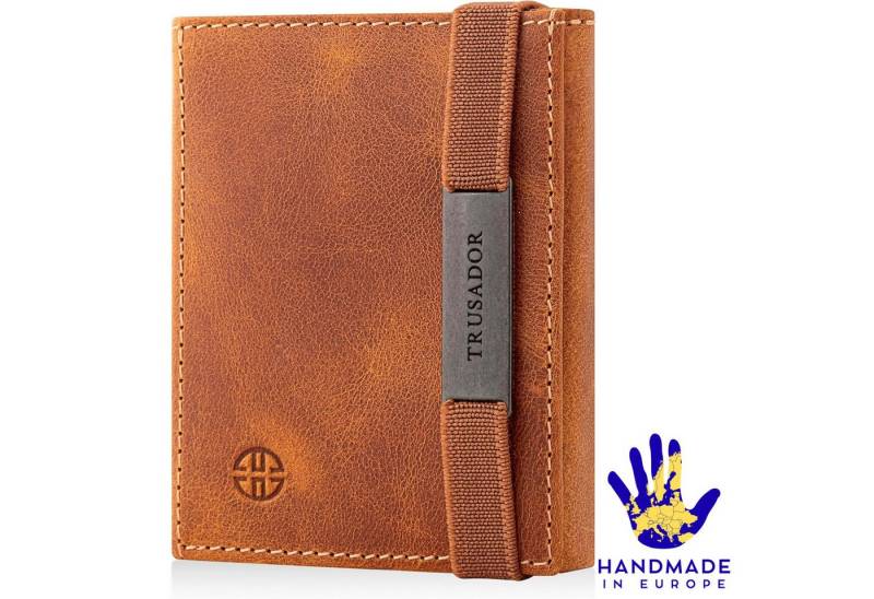 Trusador Geldbörse 'Marseille' - Edles Leder Wallet mit kleinem Spiegel (Hand-Made / Handgefertigt, Made in EUROPE), Vollnarbenleder, Portemonnaie, Kartenetui, Slim Wallet von Trusador
