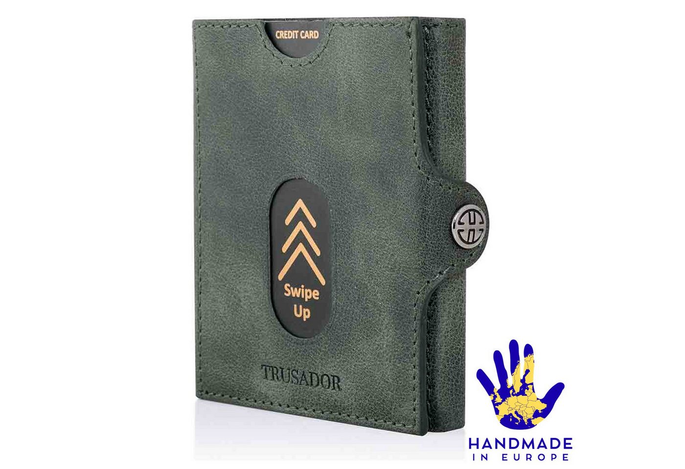 Trusador Mini Geldbörse 'Valencia' - Unisex Slim Wallet - kleiner Leder-Geldbeutel - Münzfach (Handmade, Handarbeit - Made in Europe), Vollnarbenleder, besonders klein, Handarbeit von Trusador