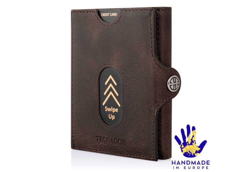 Trusador Mini Geldbörse 'Valencia' - Unisex Slim Wallet - kleiner Leder-Geldbeutel - Münzfach (Handmade, Handarbeit - Made in Europe), Vollnarbenleder, besonders klein, Handarbeit von Trusador