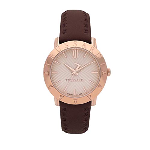 TRUSSARDI Damen Datum klassisch Quarz Uhr mit Leder Armband R2451108501 von Trussardi