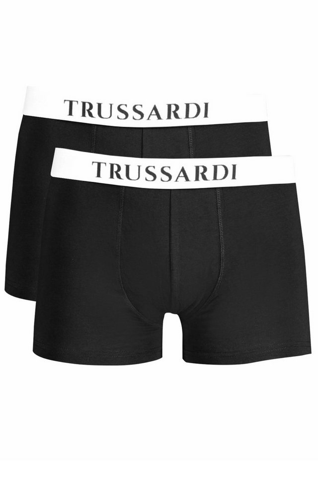 Trussardi Boxershorts Herren Boxershorts Schwarz: Basic Parigamba Doppelpack mit Logo-Druck Trussardi Boxershorts Herren Boxershorts Schwarz: Basic Parigamba Doppelpack mit Logo-Druck von Trussardi