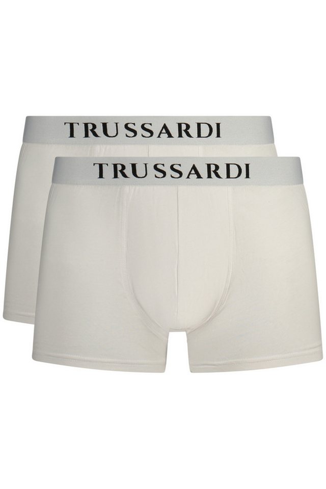 Trussardi Boxershorts Herren Boxershorts Weiß - Basic Doppelpack mit Elastischem Bund von Trussardi