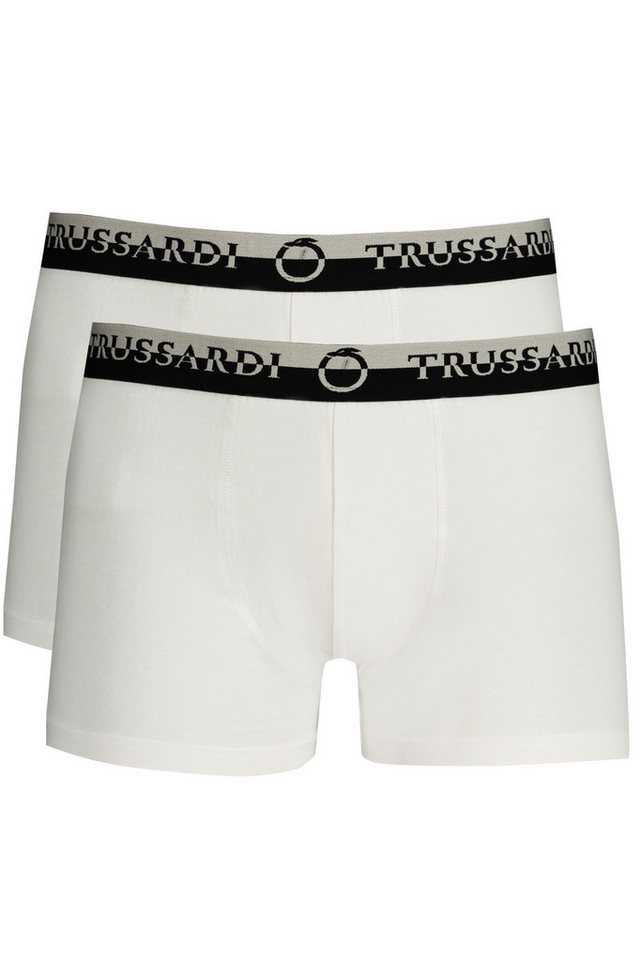 Trussardi Boxershorts Herren Boxershorts Weiß Doppelpack - Elastisch mit Logodruck Trussardi Boxershorts Herren Boxershorts Weiß Doppelpack - Elastisch mit Logodruck von Trussardi