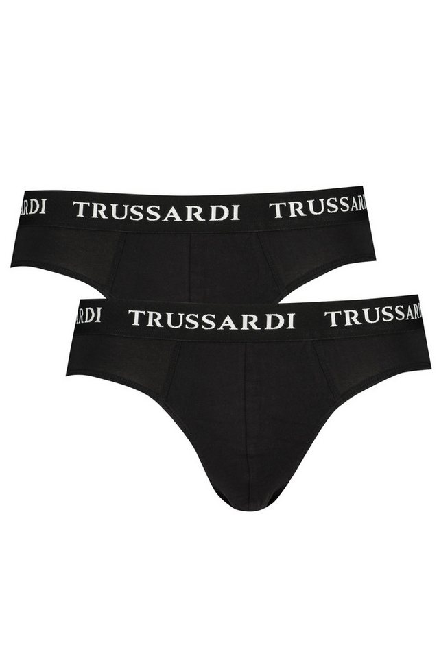Trussardi Boxershorts Herrenslip Schwarz im Doppeltpack mit Logo-Druck und Elastikbund von Trussardi