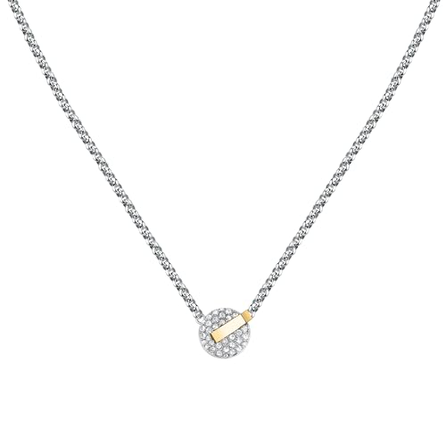 Trussardi Damenhalskette aus Stahl, Kristalle, T-ROUND Kollektion, Runder Anhänger - TJAYF05 Trussardi Damenhalskette aus Stahl, Kristalle, T-ROUND Kollektion, Runder Anhänger - TJAYF05 von Trussardi