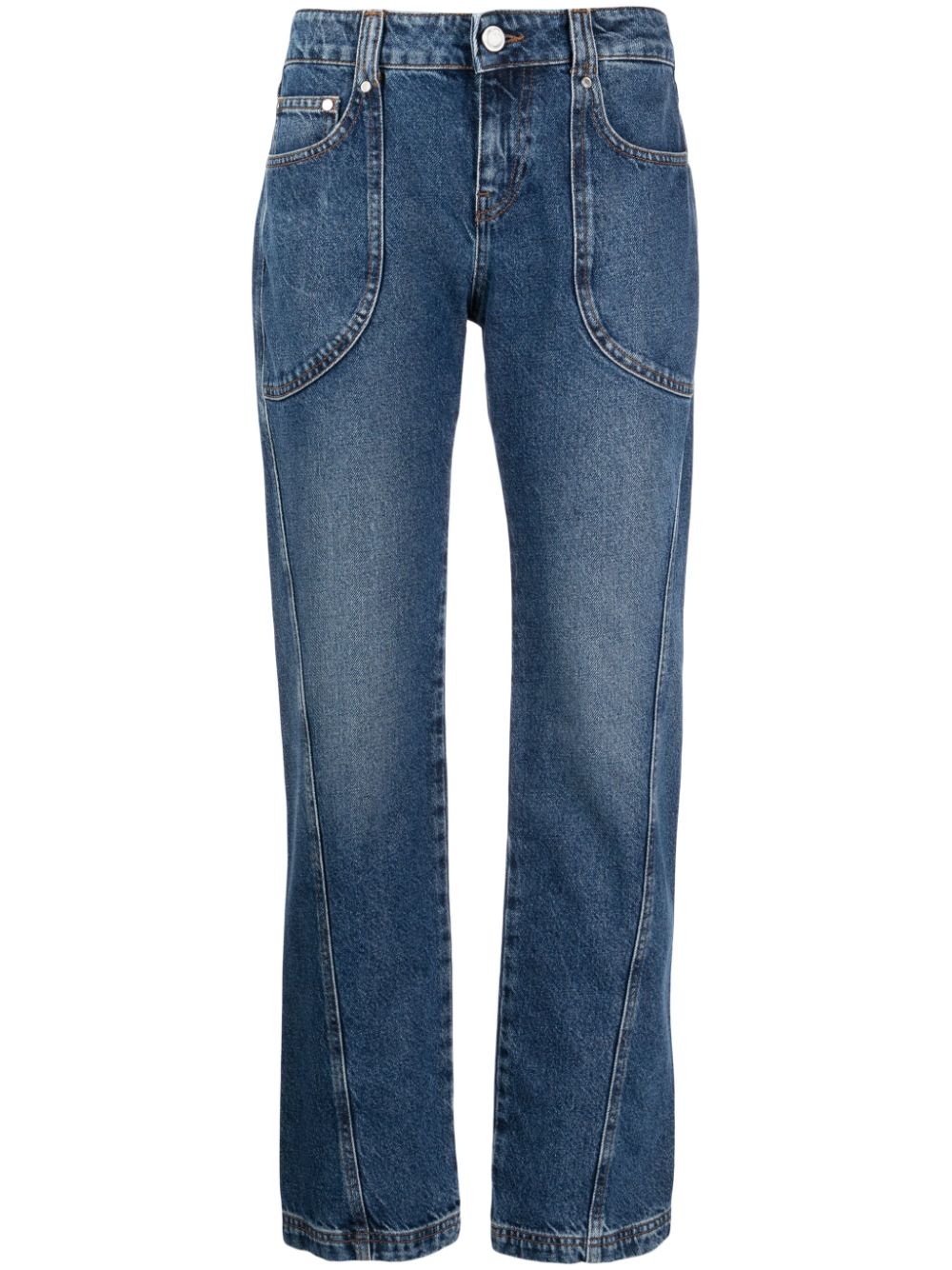 Trussardi Halbhohe Straight-Leg-Jeans - Blau von Trussardi