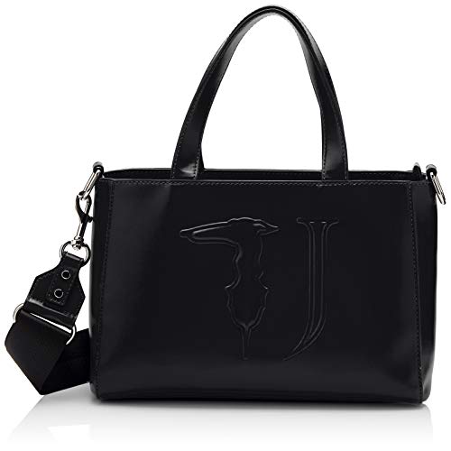 Trussardi Jeans Damen T-Easy Md Ecoleather Mono Tragetasche (Tote Bag), Schwarz (Black On Tone) von Trussardi