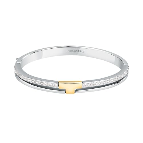 Trussardi T-Logo Bracciale Donna in Acciaio, Zirconi - TJAXC20 von Trussardi