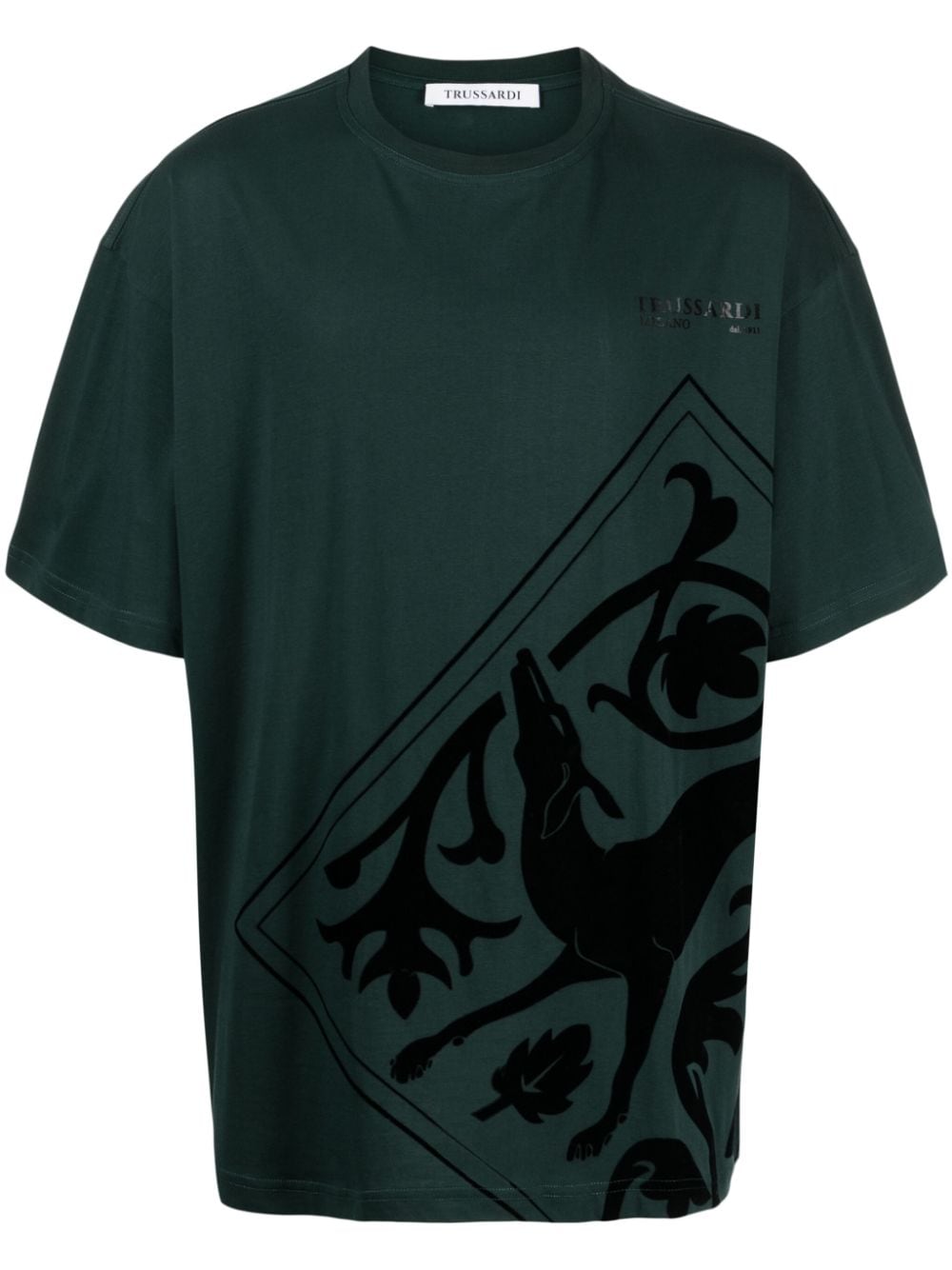 Trussardi T-Shirt mit grafischem Print - Grün von Trussardi