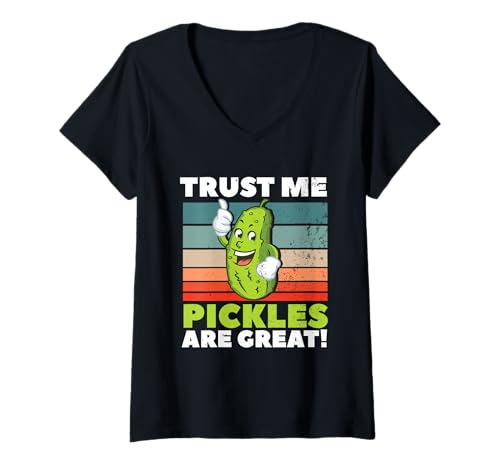 Damen Trust Me Pickles Are Great Gurken Gemüse Pickles Cucu T-Shirt mit V-Ausschnitt Damen Trust Me Pickles Are Great Gurken Gemüse Pickles Cucu T-Shirt mit V-Ausschnitt von Trust Me Pickles Are Great