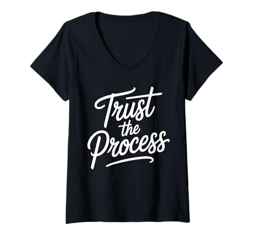 Damen Vertrauen Sie der Prozessmotivation für Sportler und Trainer T-Shirt mit V-Ausschnitt Damen Vertrauen Sie der Prozessmotivation für Sportler und Trainer T-Shirt mit V-Ausschnitt von Trust The Process Motivational Apparel for Growth