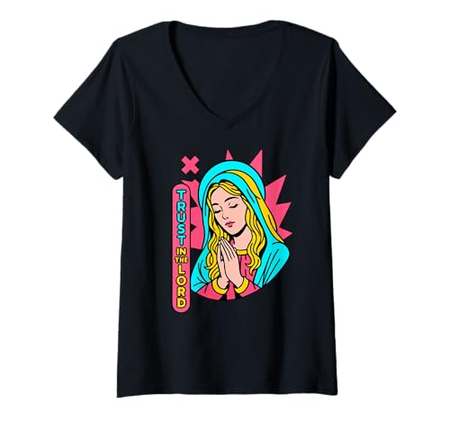 Damen Trust in The Lord Christian Manga Proverbs 3:5 Bibelvers T-Shirt mit V-Ausschnitt Damen Trust in The Lord Christian Manga Proverbs 3:5 Bibelvers T-Shirt mit V-Ausschnitt von Trust the Lord Christian Manga Anime Bible Verse
