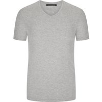 Trusted Handwork Meliertes T-Shirt aus Pima-Baumwolle mit V-Ausschnitt in M von Trusted Handwork