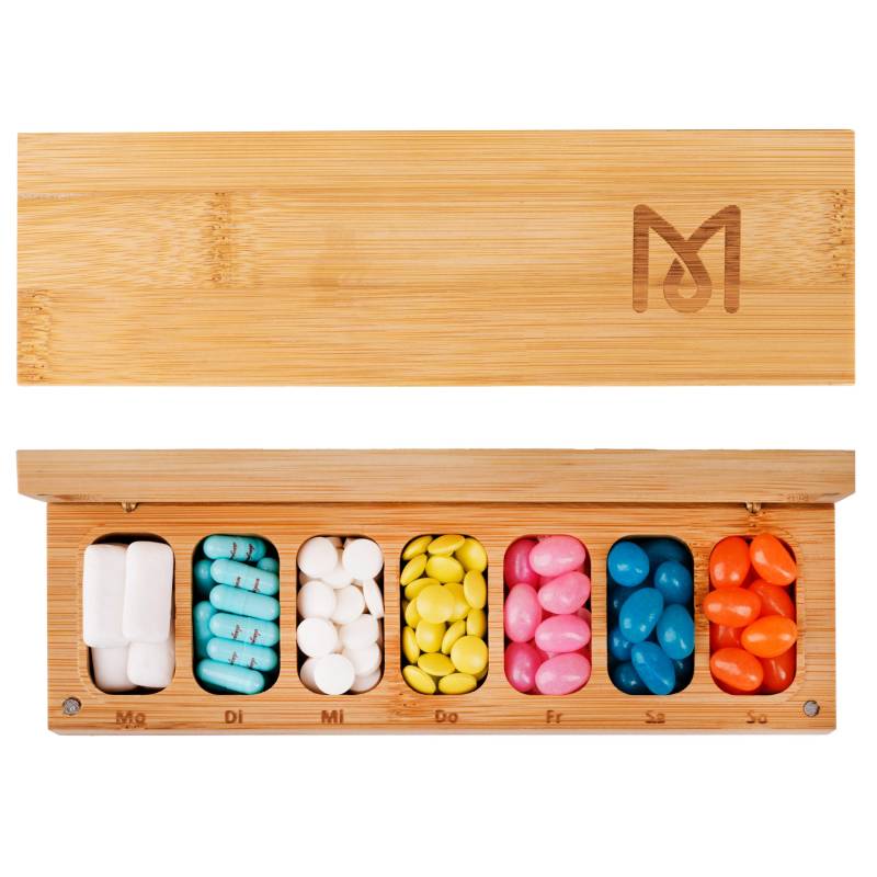 Tablettenbox Aus Buchenholz 7 Tage - Wochenplaner Pillenbox Für Vitamine & Nahrungsergänzungsmittel, Plastikfrei, Handgefertigt Tablettenbox Aus Buchenholz 7 Tage - Wochenplaner Pillenbox Für Vitamine & Nahrungsergänzungsmittel, Plastikfrei, Handgefertigt von TrustkaufArena