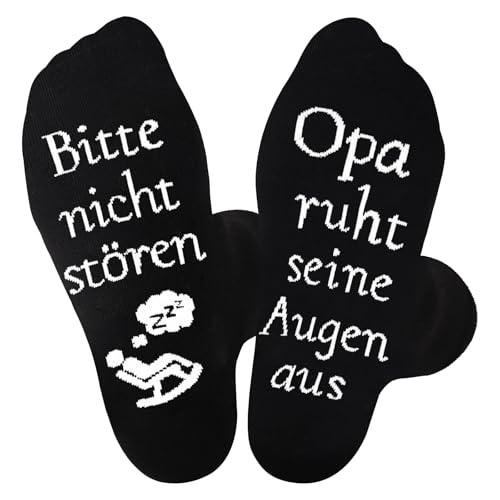 Trustnice Papa Geschenk Geburtstag Socken mit Spruch Ich Bin Nicht Am Schlafen Ich Ruhe Nur Meine Augen Aus,Lustige Socken für Opa Männer Weihnachts Erntedankfest Vatertag Geschenk (Schwarz-Opa ruht) von Trustnice