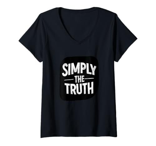 Damen Cooles Simply The Truth Logo T-Shirt mit V-Ausschnitt Damen Cooles Simply The Truth Logo T-Shirt mit V-Ausschnitt von Truth Outfit