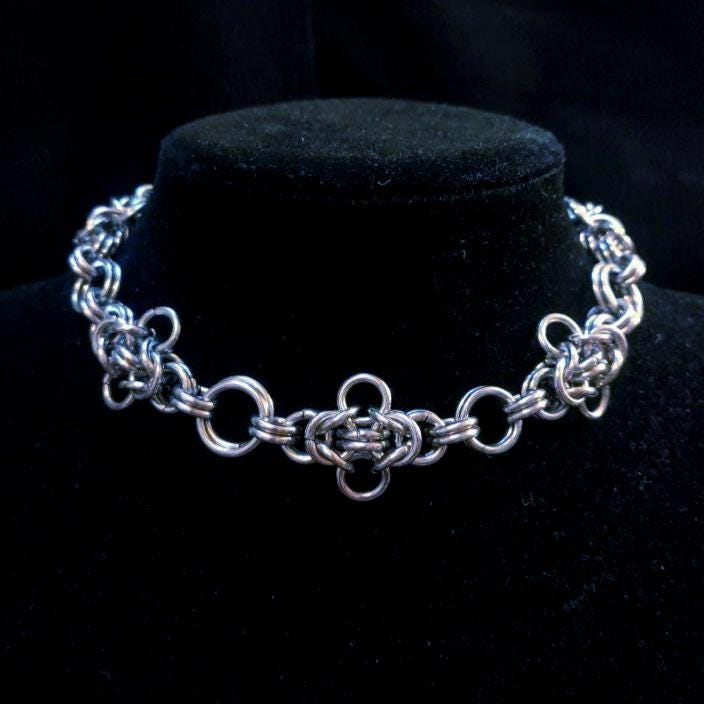 Chainmail Kette Unisex Aus Edelstahl Für Gothic Techno Rave, Grunge, Hardware, Industrial, Eleganter Mittelalterlicher Look, Statement-Kette von TrylobiteDE