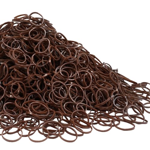 TsMADDTs Gummibänder, 1500 Stück, keine Schäden, für braune Haare, kleine braune Gummibänder für Mädchen, Hosenträger, Zopfhaare (1,3 mm x 20 mm) von TsMADDTs