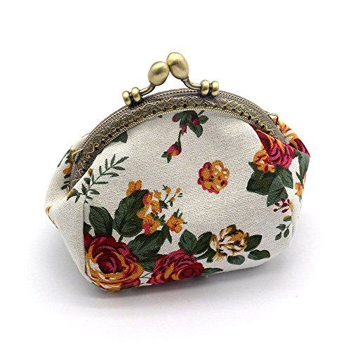 Tsadeer Brieftasche, Kupplung Brieftasche Brieftasche Vintage Blume Mini (), Weiß von Tsadeer