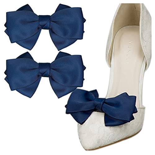 2 Stück Schuhclips Damen Schuhschmuck Schnürsenkel Schmuck Schuh Charms Schnürsenkel Charms Schleifen Schuh Clips Schleife Schuhschnalle Abnehmbare Schuhe Clips für Hochzeit Party (marineblau) von Tsangbaby