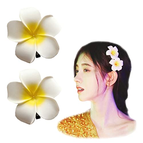 Hawaii Haarspangen Frangipani Haarnadeln 10 Stück Elegant Strand Haarschmuck für Frauen Mädchen 4cm von Tsangbaby