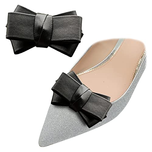 Klassische matte 3D Schleife Schuh Zubehör Leder Bownot Hochzeit Schuhe Dekorationen Niedliche Schuhschleifen Clips für Pumps High Heels, Einheitsgröße, Metall von Tsangbaby