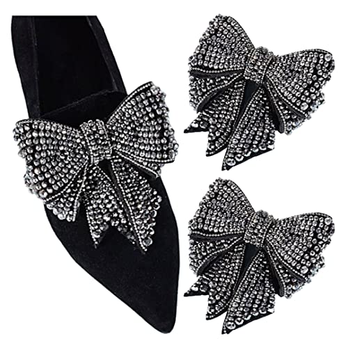 Strass-Schleifen-Schuh-Clips, abnehmbare Kristall-Schuh-Clips, elegante Schuh-Clips, Party-Schuhschnalle, Schuhe Dekorationen für Frauen und Mädchen, 2 Stück von Tsangbaby