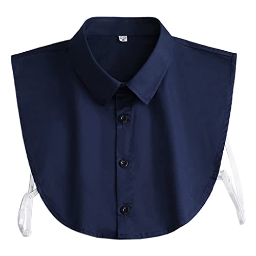 Tsangbaby Business Dickey Kragen Falscher Hemdkragen Bequem Fake Halber Kragen für Männer Frauen Formale Anlässe, navy, XXL/3XL von Tsangbaby