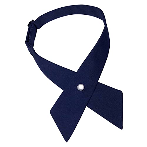 Tsangbaby Verstellbare vorgebundene Kreuz-Fliege, einfarbig, Schuluniform, Kreuzhalsband, JK-Uniform, Kreuz-Fliege für Männer und Frauen, Hemd-Dekor, navy, One size von Tsangbaby