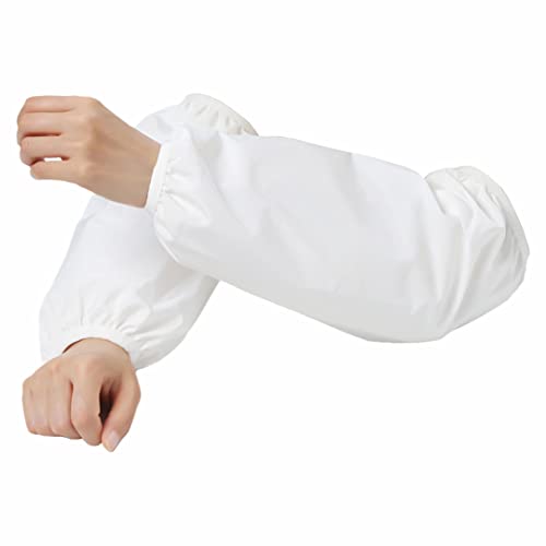 Wasserdichte Armstulpen, einfarbig, öldicht, Überstulpen, Schutz, elastisch, öldicht, zum Kochen, Weiß, Einheitsgröße von Tsangbaby