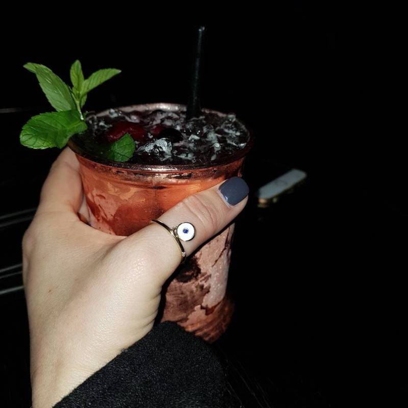 14K Gelbgold Evileye Emaille Ring Mit Schwingenden Element Einstellung Blau Sapphair, Böse Auge Gold Ring, Schmuck Diamanten Geschenk Für Sie von TsarfatyJewellery4U