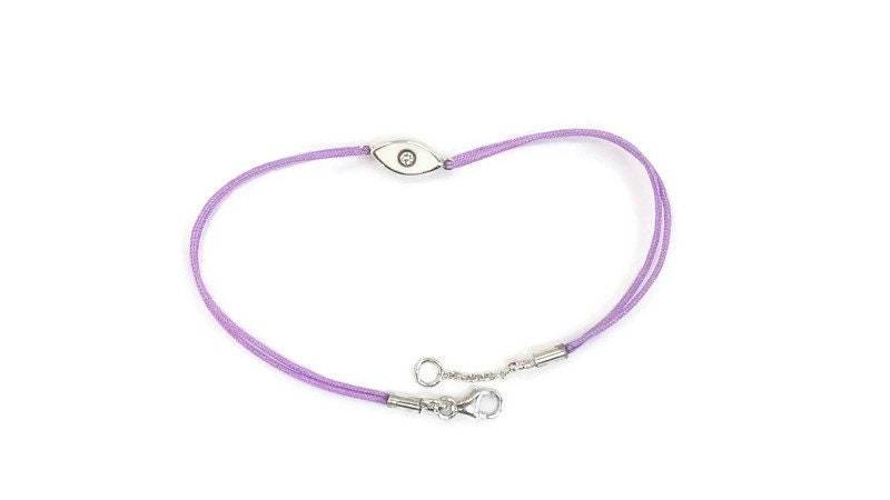 Emaille-Armband, 14K Weißes Goldenes Diamanten Setzen, Diamantschmuck-Geschenk Für Sie, Böses Augenarmband, Einzigartiges Armband von TsarfatyJewellery4U