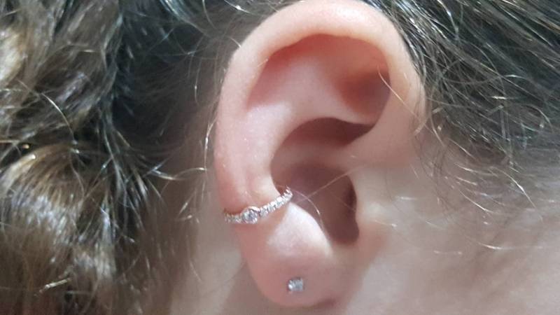 Helix Diamanten Ohrring, Keine Piercing Ohr Manschette, Diamant-Ohr-Manschette, 14 K Gold Creol Enring, Rose Ohrringe von TsarfatyJewellery4U