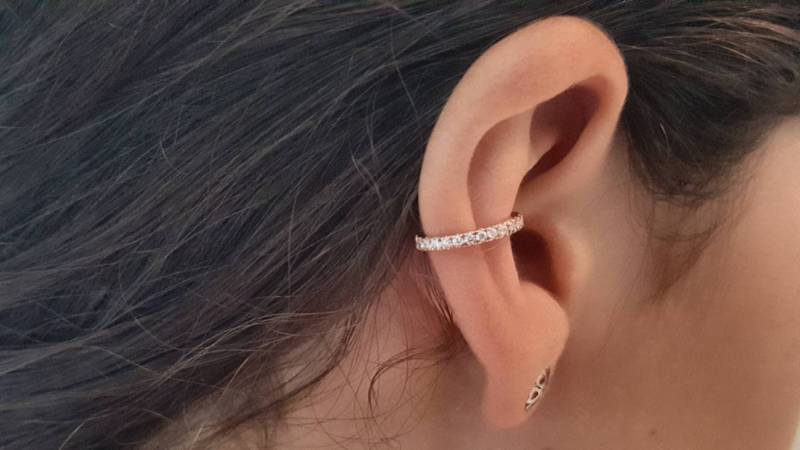 Helix Diamanten Ohrring, Nicht Durchbohrt Ohr Manschette, 14K Gold Creolen, Rose Ohrringe, Keine Piercing von TsarfatyJewellery4U
