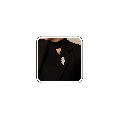 TseanYi Eule Strass Brosche Pins Gold Kristall Eule Pins CZ Tier Corsage Brosche Kristall Strass Pin Cardigan Clip Revers Clip Hemd Clip Statement Schmuck für Damen und Mädchen, Zink, Kein Edelstein von TseanYi
