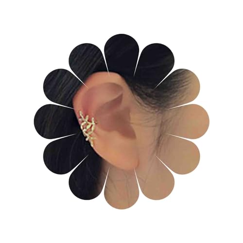 TseenYi Blatt Ohrmanschette Ohrringe Nicht Piercing Gold Ohrwickel Manschetten Ohrringe Boho Minimalist Ohrringe Personalisieren Sie Wickel Ohrringe Schmuck für Frauen und Mädchen (Gold) von TseenYi