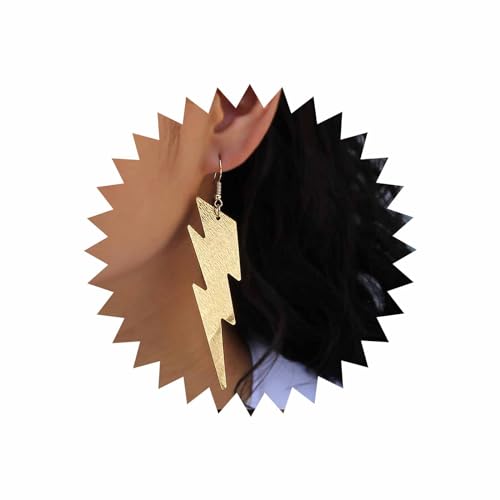 TseenYi Gold Filigran Blitz Baumeln Ohrringe - Punk - Hänger - Zinklegierung - Ohrringe von TseenYi