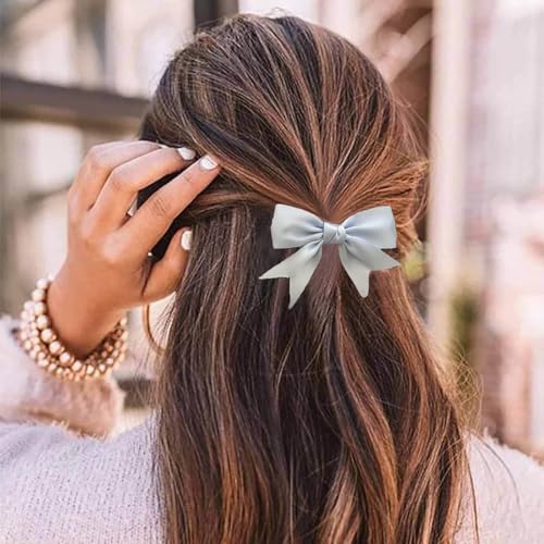 TseenYi Bogenspange Satin Haarschmuck Haarnadeln Blau Bogenknoten Haarspangen Kleine Schleife Haarspangen Schleife Krawatten Ein-Wort-Clip Braut Haarspangen Hochzeit Spange von TseenYi