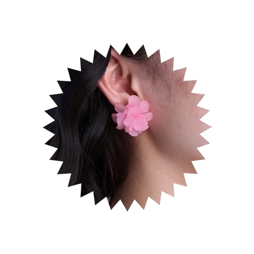 TseenYi Boho Acryl Blume Ohrringe Rosa Acryl Blume Ohrstecker Ohrringe Harz Floral Ohrringe Geschichtet Blumen Ohrringe Braut Blume Hochzeit Ohrringe Schmuck Für Frauen Und Mädchen von TseenYi