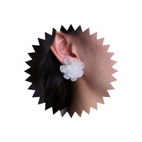 TseenYi Boho Acryl Blume Ohrringe Weiß Acryl Blume Ohrstecker Ohrringe Harz Floral Ohrringe Geschichtet Floral Ohrringe Braut Blume Hochzeit Ohrringe Schmuck Für Frauen Und Mädchen von TseenYi