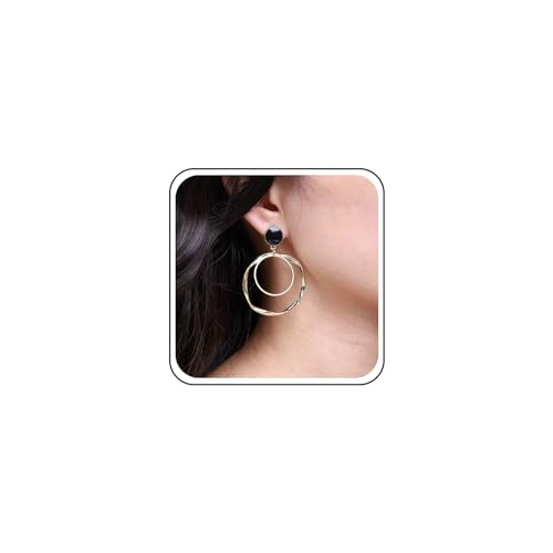 TseenYi Boho Großen Kreis Reif Ohrringe Gold Twist Kreis Baumeln Ohrringe Vintage Doppelte Runde Tropfen Ohrringe Übertreiben Geometrischen Kreis Tropfen Reif Ohrringe Schmuck Für Frauen Und Mädchen von TseenYi