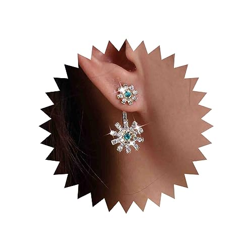 TseenYi Boho Kristall Blume Ohrringe Vintage Smaragd Blume Tropfen Ohrringe Gold Cz Blume Jacke Ohrringe Funkelnden Kristall Floral Vorne Zurück Ohrringe Schmuck Für Frauen Und Mädchen Geschenke von TseenYi