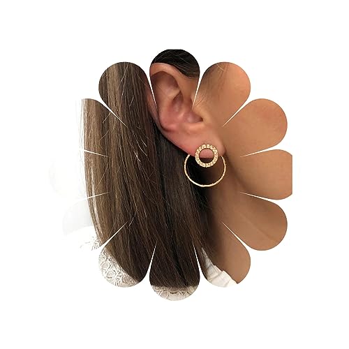 TseenYi Boho Kristall Kreis Ohr Jacke Ohrringe Vintage Cz Hohlen Kreise Ohrringe Geometrischen Kreis Jacke Ohrringe Gold Kreis Vorne Zurück Ohrringe Schmuck Für Frauen Und Mädchen von TseenYi