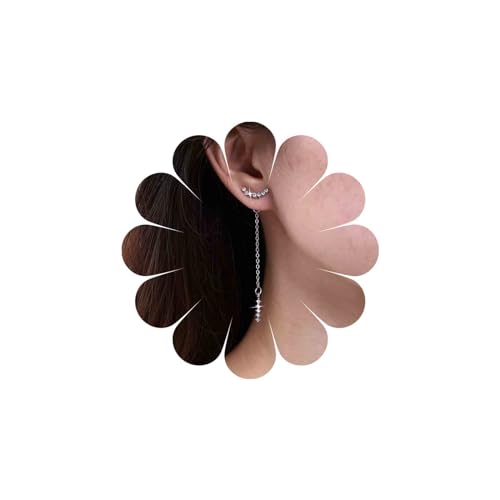 TseenYi Boho Kristall Ohrhänger Ohrringe Lange Kristall Kette Ohrringe Silber Strass Ohrhänger Ohrringe Cz Quaste Ohrringe Strass Jacke Ohrringe Schmuck Für Frauen Und Mädchen von TseenYi