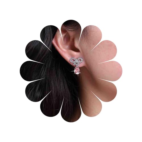 TseenYi Boho Kristall Schleife Ohrringe Rosa Träne Strass Ohrringe Silber Cz Bowknot Ohrstecker Kristall Wassertropfen Ohrringe Kubischer Zirkonia Braut Ohrringe Schmuck Für Frauen Und Mädchen TseenYi Boho Kristall Schleife Ohrringe Rosa Träne Strass Ohrringe Silber Cz Bowknot Ohrstecker Kristall Wassertropfen Ohrringe Kubischer Zirkonia Braut Ohrringe Schmuck Für Frauen Und Mädchen von TseenYi