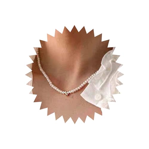 TseenYi Perlenkette, kleine Perlenkette, Choker, kurze elegante Halsketten, Brautschmuck, Schmuck für Frauen und Mädchen, Geschenke von TseenYi