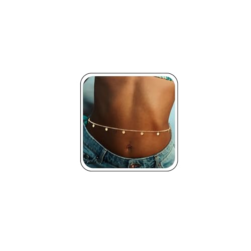 TseenYi Boho Scheibe Taille Kette Gürtel Kette Bauch Kette Goldmünze Quaste Bauch Kette Minimalistische Kette Taille Kette Bauch Kette Sommer Strand Bikini Körper Bauch Kette Schmuck Für Frauen von TseenYi