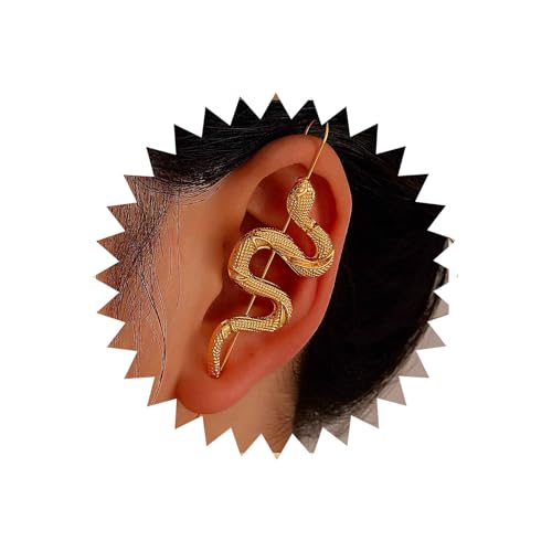 TseenYi Boho Schlange Wrap Crawler Haken Ohrringe Gold Schlange Manschette Haken Ohrringe Punk Serpent Piercing Climber Ohrringe Piercing Ohr Climbers Haken Ohrringe Schmuck Für Frauen Und Mädchen von TseenYi